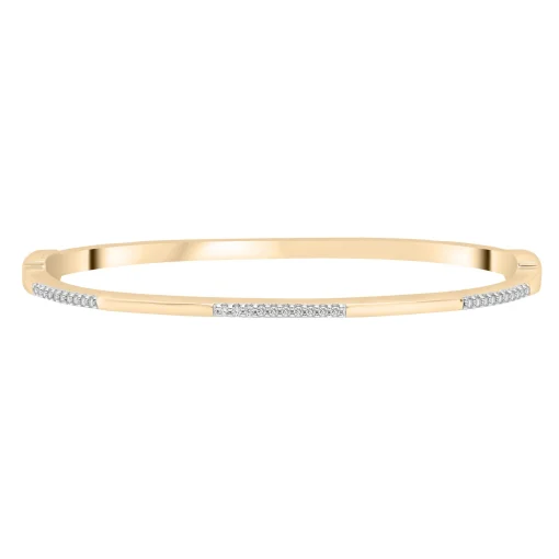 Diamond Alternating Bar Bangle Bracelet In Vermeil, 7" (1/5 Ct. Tw.)