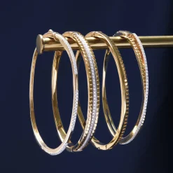 Diamond Alternating Bar Bangle Bracelet In Vermeil, 7