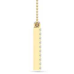 Diamond And Emerald Bar Pendant In 14K Yellow Gold (1/10 Ct. Tw.)