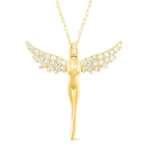 Diamond Angel Pendant In 14K Gold (1/4 Ct. Tw.)