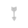 Diamond Arrow Single Stud Earring In 10K White Gold