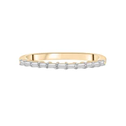 Diamond Baguette Horizontal Bar Ring In 14K Yellow Gold (1/7 Ct. Tw.)