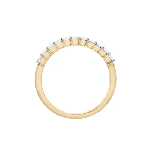 Diamond Baguette Horizontal Bar Ring In 14K Yellow Gold (1/7 Ct. Tw.)