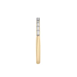 Diamond Baguette Horizontal Bar Ring In 14K Yellow Gold (1/7 Ct. Tw.)