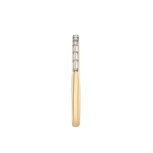 Diamond Baguette Horizontal Bar Ring In 14K Yellow Gold (1/7 Ct. Tw.)