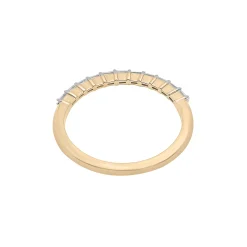 Diamond Baguette Horizontal Bar Ring In 14K Yellow Gold (1/7 Ct. Tw.)