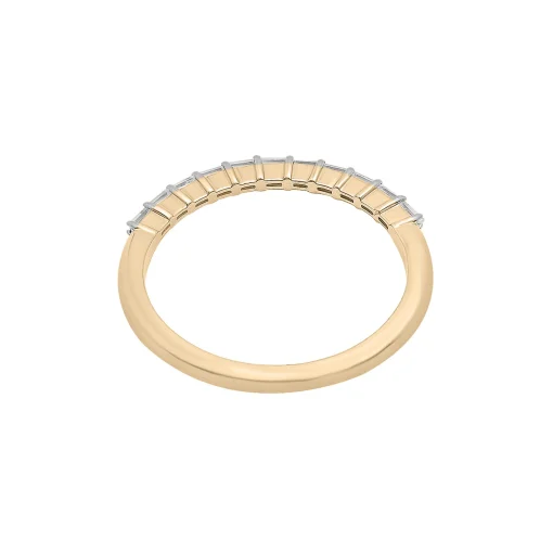 Diamond Baguette Horizontal Bar Ring In 14K Yellow Gold (1/7 Ct. Tw.)