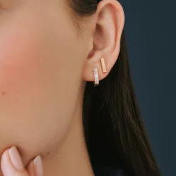 Diamond Baguette Oval Hoop Earrings In 14K Yellow Gold (1/3 Ct. Tw.)