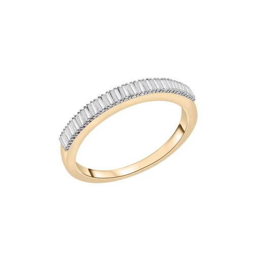 Diamond Baguette Vertical Bar Ring In 14K Yellow Gold (1/3 Ct. Tw.)