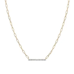 Diamond Bar Necklace In Vermeil (1/10 Ct. Tw.)