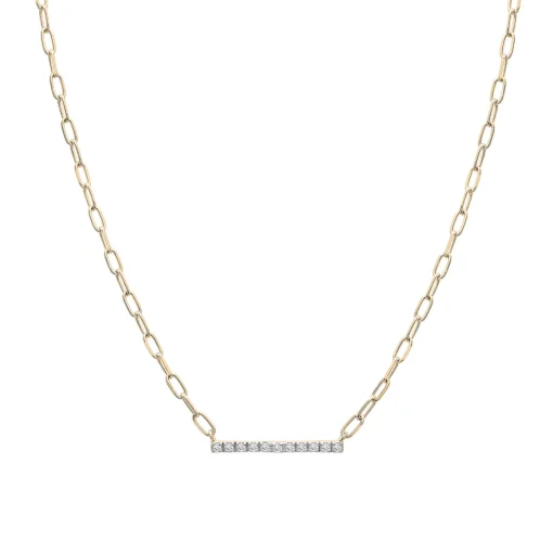 Diamond Bar Necklace In Vermeil (1/10 Ct. Tw.)