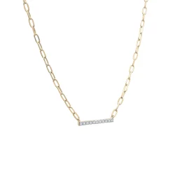 Diamond Bar Necklace In Vermeil (1/10 Ct. Tw.)