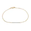 Diamond Bar Paperclip Chain Bracelet In Vermeil (1/10 Ct. Tw.)