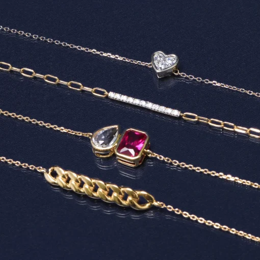 Diamond Bar Paperclip Chain Bracelet In Vermeil (1/10 Ct. Tw.)