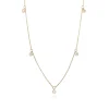 Diamond Bezel Dangle Necklace In 10K Yellow Gold (1/4 Ct. Tw.)
