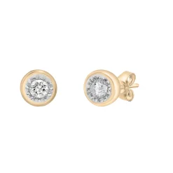Diamond Bezel Illusion Earrings In Vermeil (1/10 Ct. Tw.)