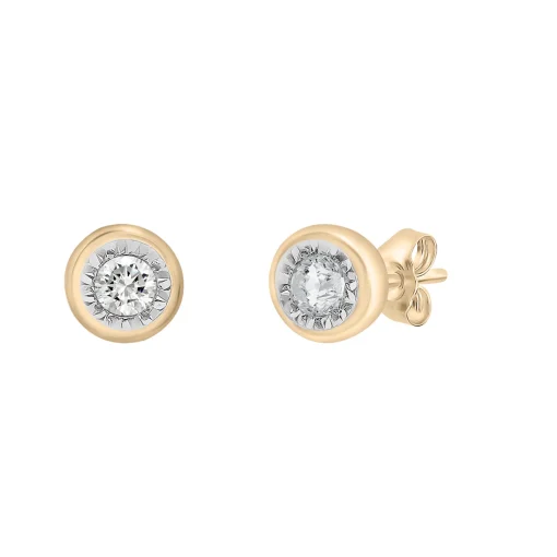 Diamond Bezel Illusion Earrings In Vermeil (1/10 Ct. Tw.)