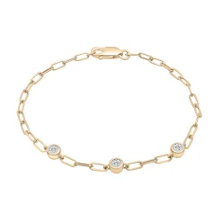 Diamond Bezel Paperclip Bracelet In Vermeil (1/10 Ct. Tw.)