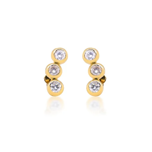Diamond Bezel-Set Earrings In 10K Yellow Gold (1/7 Ct. Tw.)