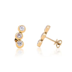Diamond Bezel-Set Earrings In 10K Yellow Gold (1/7 Ct. Tw.)