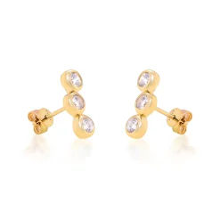 Diamond Bezel-Set Earrings In 10K Yellow Gold (1/7 Ct. Tw.)