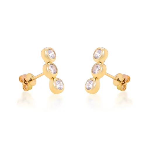 Diamond Bezel-Set Earrings In 10K Yellow Gold (1/7 Ct. Tw.)