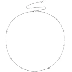 Diamond Bezel-Set Necklace In Sterling Silver (1/10 Ct. Tw.)