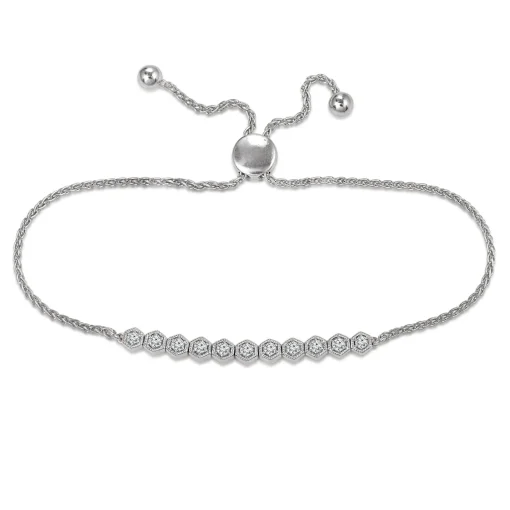 Diamond Bolo Bracelet In Sterling Silver (1/3 Ct. Tw.)