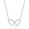 Diamond Butterfly Necklace With Infinity Design In Sterling Silver (1/7 Ct. Tw.)