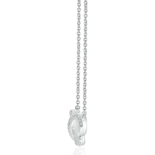 Diamond Butterfly Necklace With Infinity Design In Sterling Silver (1/7 Ct. Tw.)