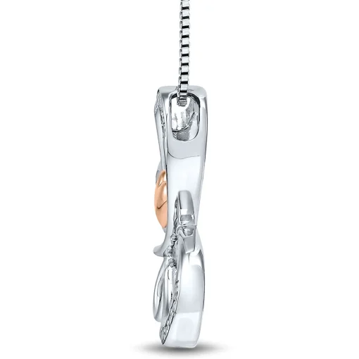 Diamond Butterfly Pendant In Sterling Silver
