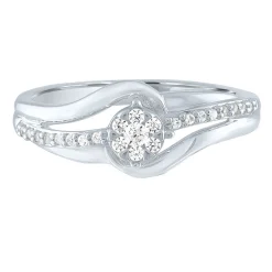 Diamond Bypass Promise Ring In Sterling Silver (1/7 Ct. Tw.)
