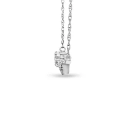 Diamond Chevron Cluster Necklace In 10K White Gold (1/4 Ct. Tw.)