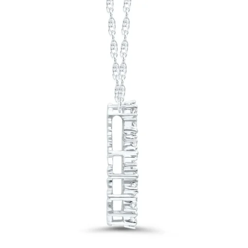 Diamond Circle Pendant With Prong Edges In 10K White Gold (3/8 Ct. Tw.)