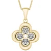 Diamond Clover Pendant In 14K Yellow Gold (1/7 Ct. Tw.)