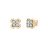 Diamond Clover Stud Earrings In 14K Yellow Gold (1/5 Ct. Tw.)