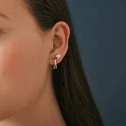 Diamond Clover Stud Earrings In 14K Yellow Gold (1/5 Ct. Tw.)