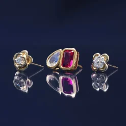 Diamond Clover Stud Earrings In 14K Yellow Gold (1/5 Ct. Tw.)