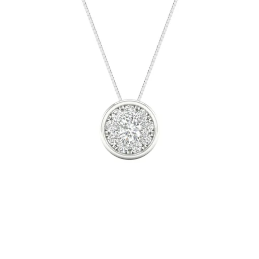 Diamond Cluster Bezel Pendant In 10K Gold (1/4 Ct. Tw.)