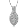 Diamond Cluster Halo Pendant In Sterling Silver (1/4 Ct. Tw.)