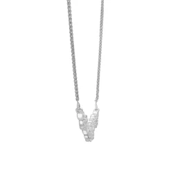 Diamond Cluster Necklace In 10K White Gold (1/2 Ct. Tw.)
