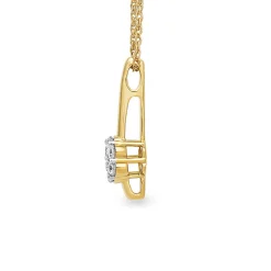 Diamond Cluster Stick Pendant In 10K Yellow Gold (1/4 Ct. Tw.)