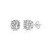 Diamond Cluster Stud Earrings With Filigree Setting In 10K White Gold (1 Ct. Tw.)