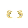 Diamond Crescent Moon Earrings In 10K Yellow Gold