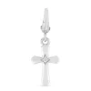 Diamond Cross Charm In Sterling Silver