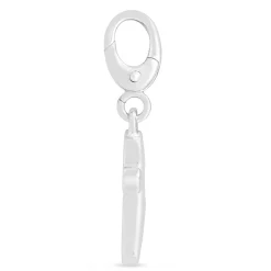 Diamond Cross Charm In Sterling Silver