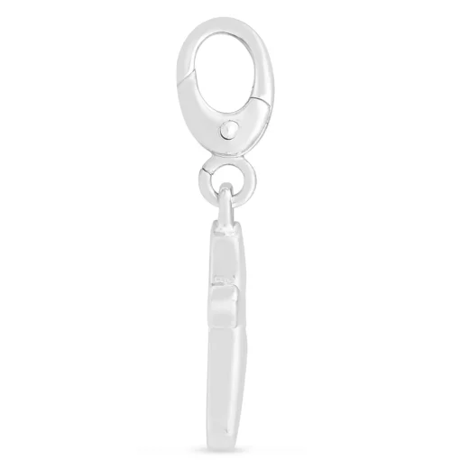 Diamond Cross Charm In Sterling Silver