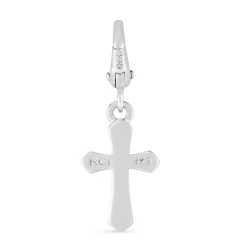 Diamond Cross Charm In Sterling Silver