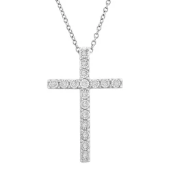 Diamond Cross Pendant In Sterling Silver (1/10 Ct. Tw.)