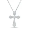 Diamond Cross Pendant In Sterling Silver (1/10 Ct. Tw.)